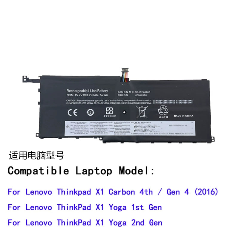 (Shipping fee not include)forFor  Lenovo 00HW028 00HW029 01AV409/441/438  battery SB10F46466