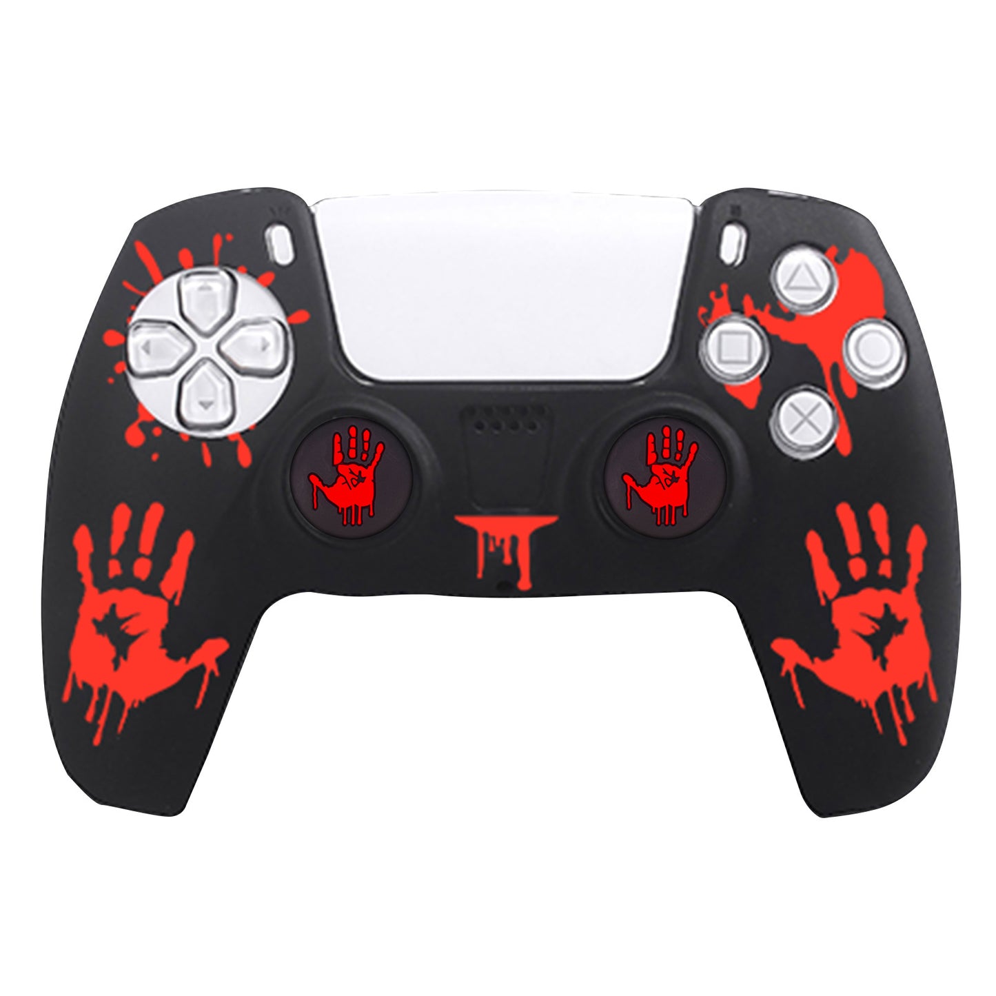 PS5 gamepad protective cover Halloween pattern element handle silicone cover non-slip and dust-proof, including 2 silicone caps