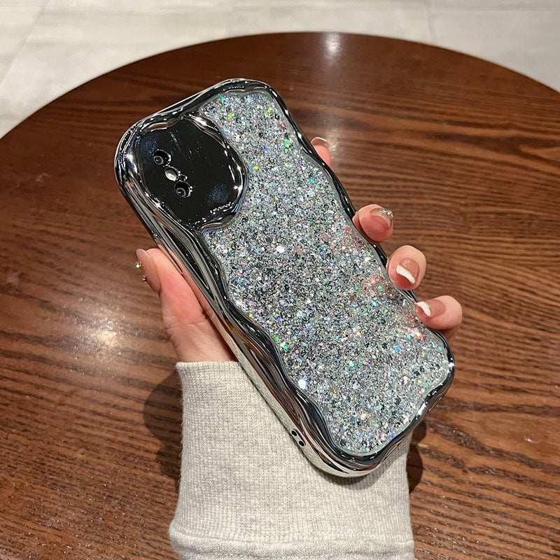 Accessories for iphone14pro mobile phone case Apple 13 sequin glitter 12 electroplating 11 silicone x hard case xr women's xs