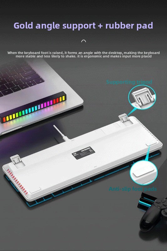 87-key true mechanical keyboard with mixed light RGB plug enhances the appearance level and is suitable for e-sports, office games and other uses