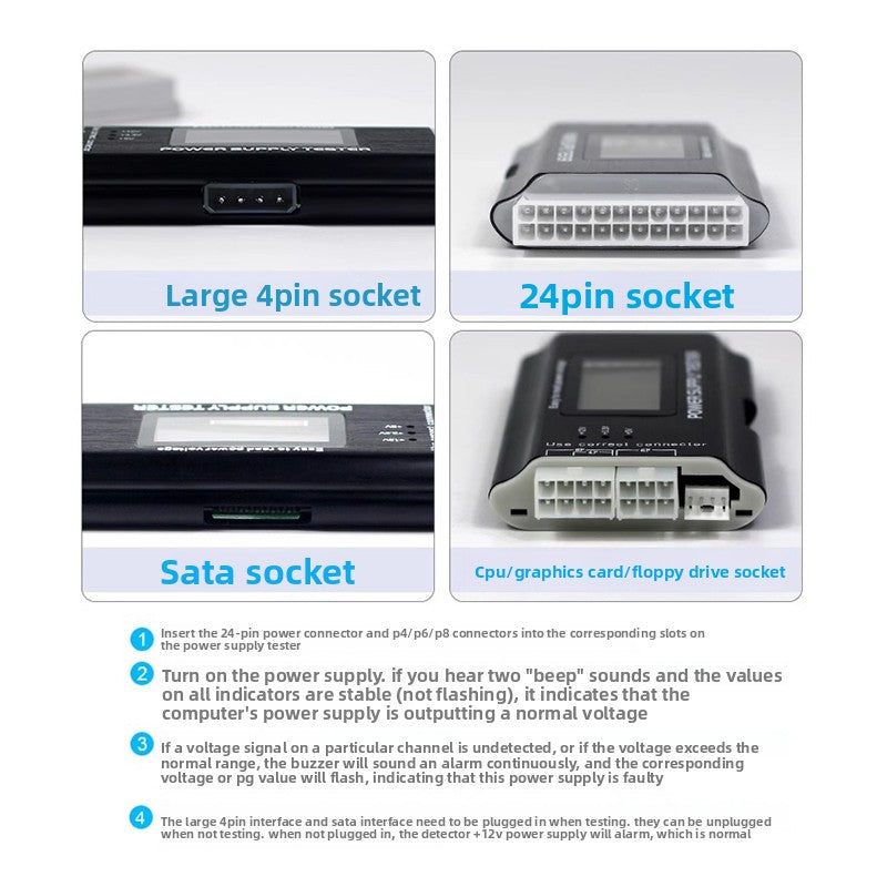 ATX Power Inspection and Repair Tools LCD Screen Display Desktop Computer Host Power Tester Repair Instruments Repair tools