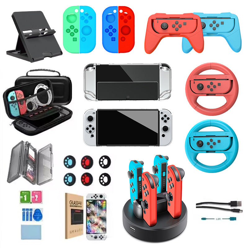 Suitable for Nintendo switch storage bag set switch OLED seat charger steering wheel game merchandise