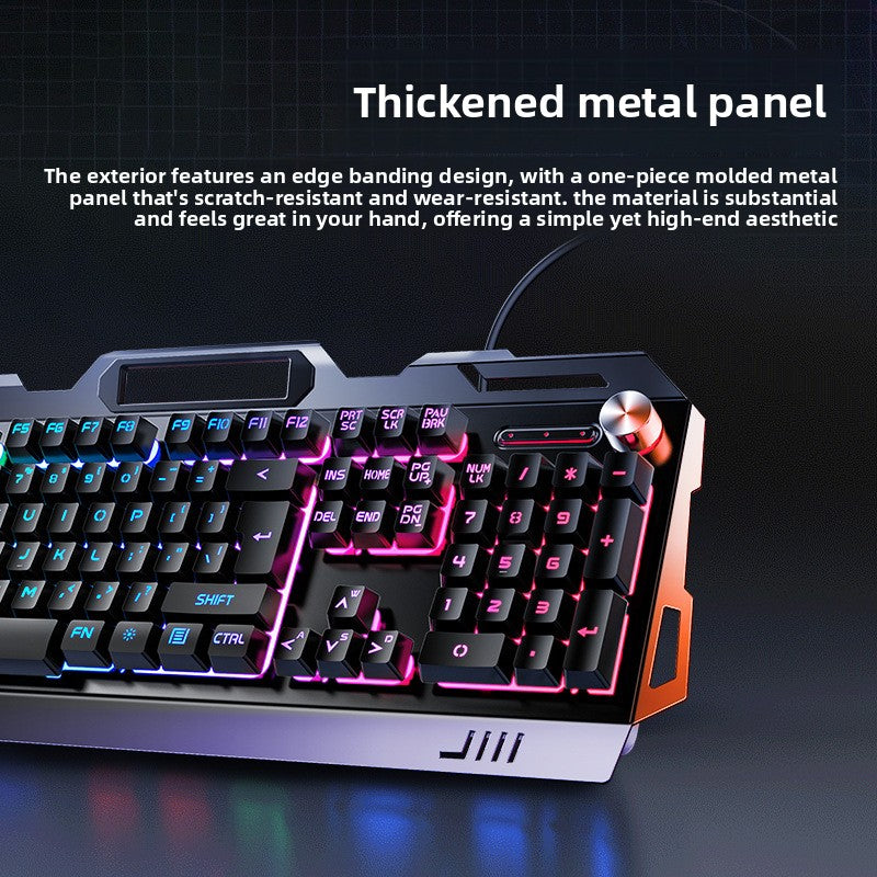 Silver Carving V2G5 Mechanical Feel Metal Keyboard Mouse Headset Three-piece Set USB Wired Gaming Computer Accessories