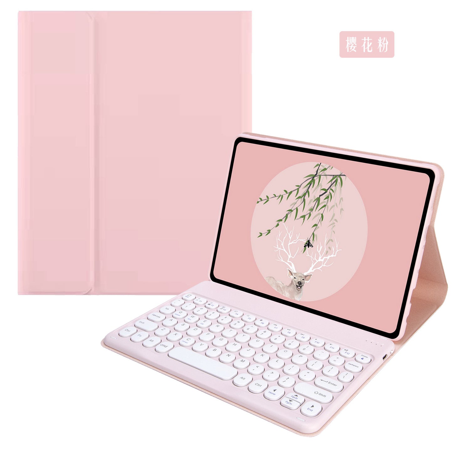 Suitable for Samsung tablet A7 Lite protective case T220/T225 round hat wireless silent Bluetooth keyboard 8.7 inch protective Accessories