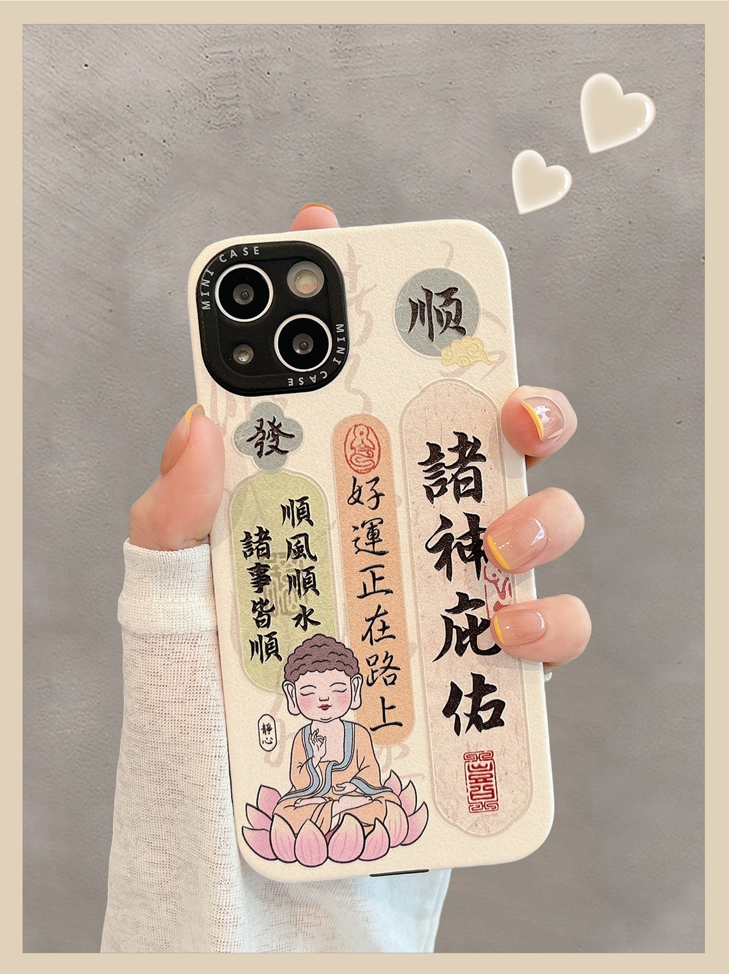 Accessories for Apple 15 mobile phone case iphone14promax Buddha Lord God of Wealth 13 Shun~ auspicious text 12 couples female