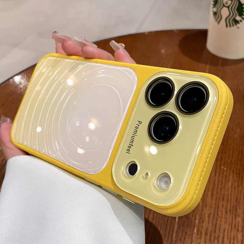 Ice ripple pattern heat dissipation for iPhone 17promax mobile phone case iPhone16 seconds becomes larger, the window gradually changes, smudging women's protective case 15pro niche case Phone accessories