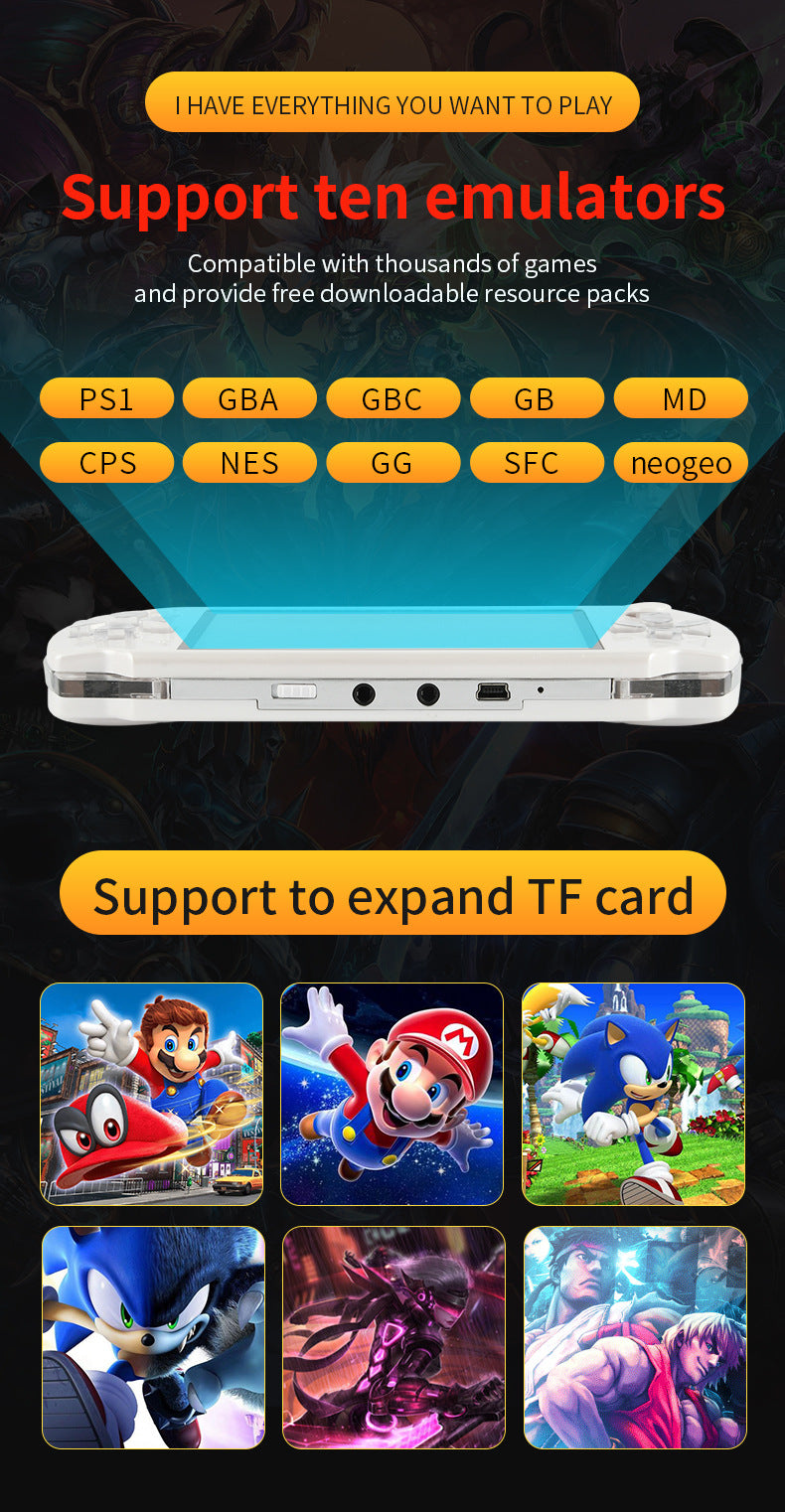 4.3" inch HD X6 15000 games Handheld Game Player console Nostalgic and retro handheld, arcade, and PSP game consoles