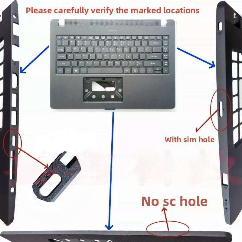 Cover case Keyboard For ACER TravelMate P214 P40 N19Q7 lcd back housing rear bezel top case palmrest upper keyboard bottom hinge cover Acer laptop repair parts