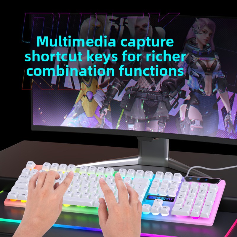 Wei Yuzhen mechanical feel high value girls wired silent mouse set computer desktop office e-sports