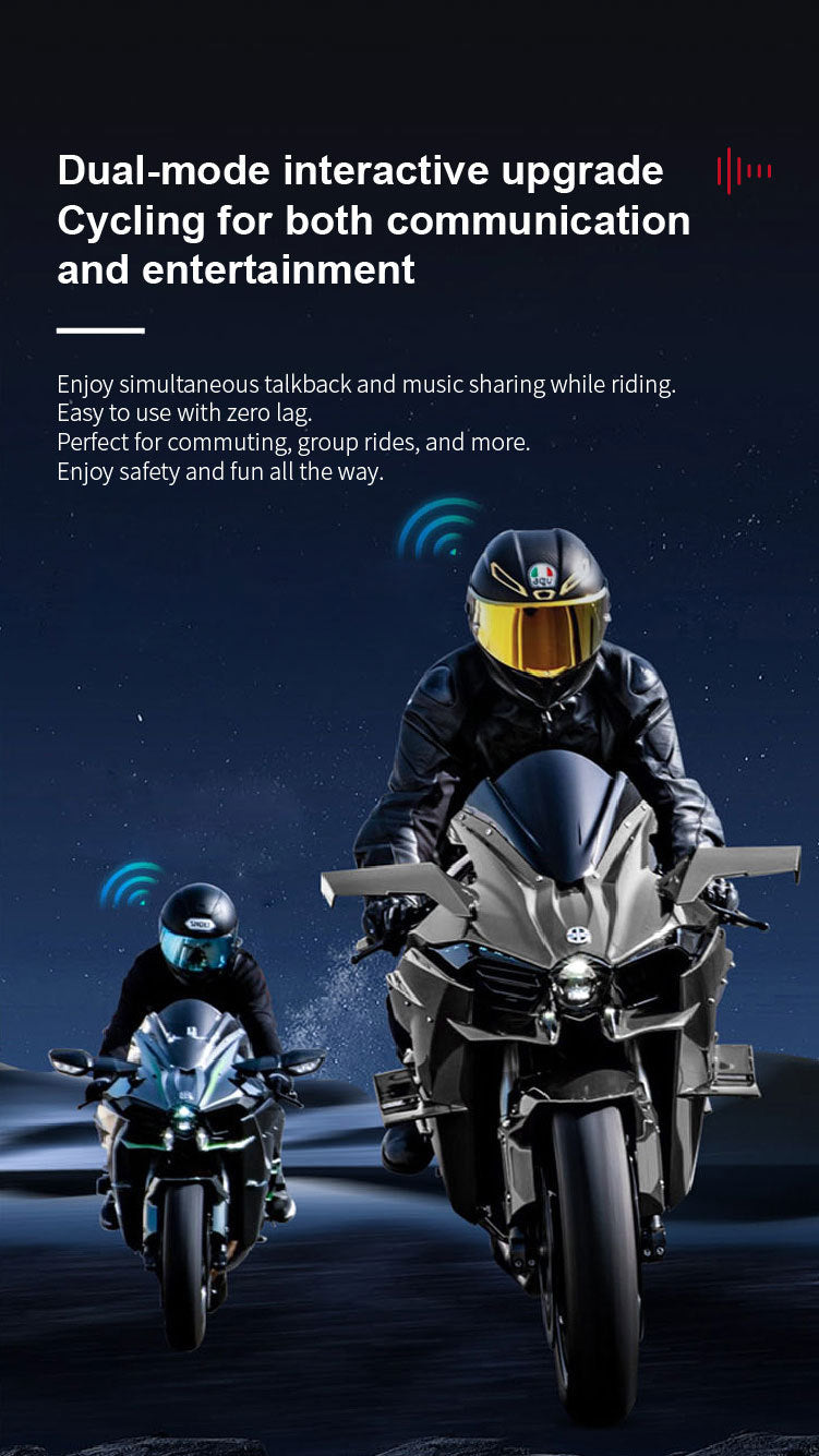 Riding Bluetooth waterproof noise reduction headset motorcycle helmet suitable for long-term use built-in microphone