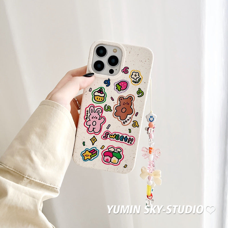 Accessories Cartoon sweet bear rabbit for iPhone14promax Apple 13 mobile phone case 11 new 12 drop