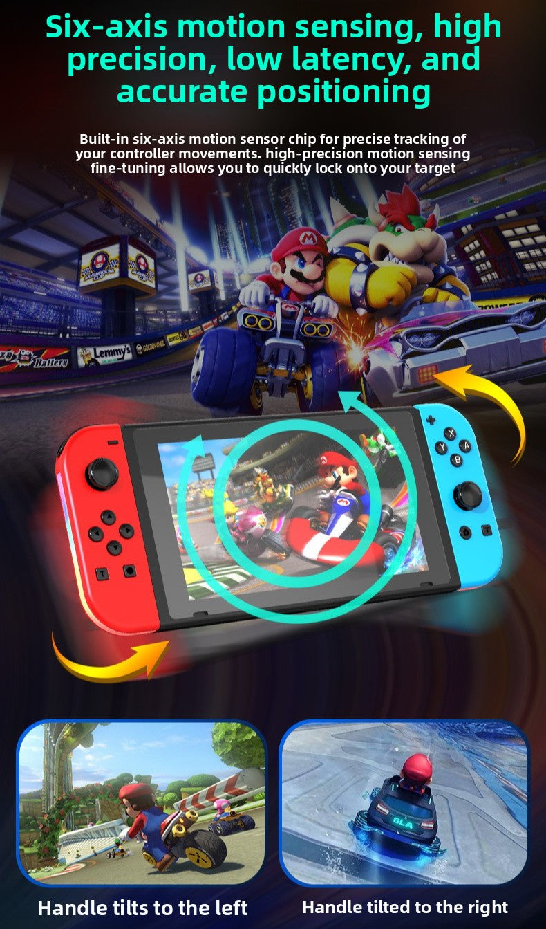 Switch joycon left and right gamepad colorful RGB light effect wake up 5.2 Bluetooth vibration somatosensory