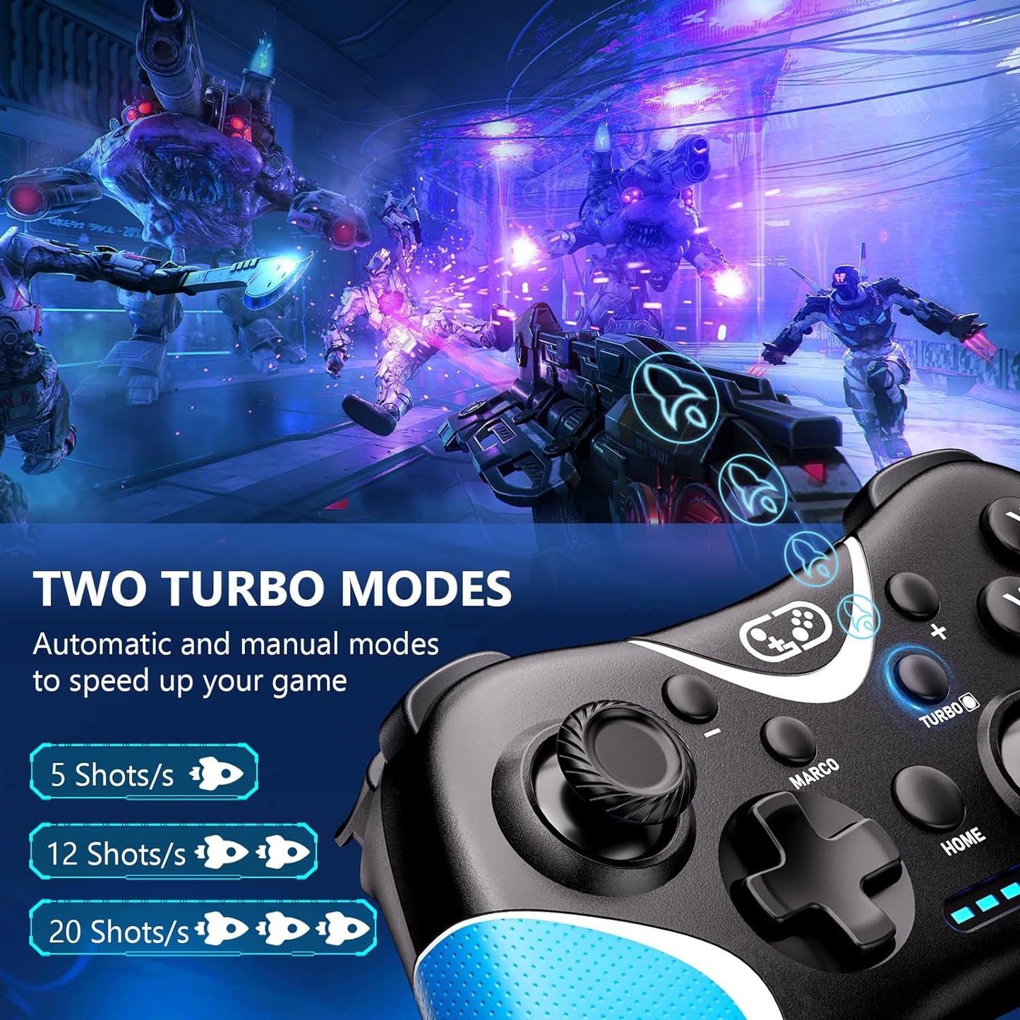 SWITCH gamepad NS wireless controller custom back button programming continuous Bluetooth wireless controller