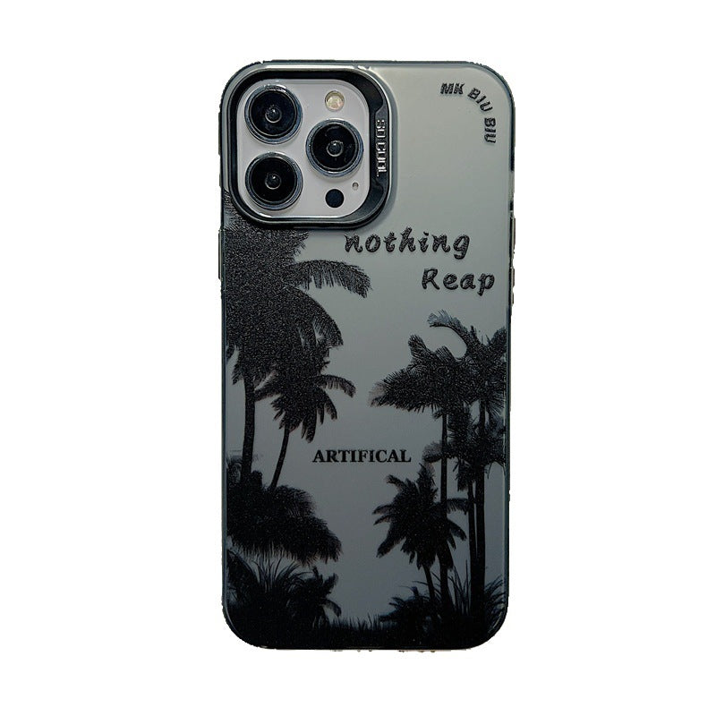 Accessories Niche Premium Induction Plating Coconut Tree for iphone14Promax iPhone 13 Case 11 Couple 12 Women