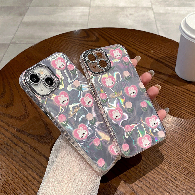 Accessories Cartoon Water Ripple Rabbit for Apple 15Pro Mobile Phone Case iPhone14Pro Max Lens Film 13/12 Female