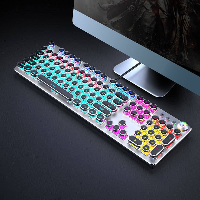 E-sports wired mechanical keyboard Metal key cap Mechanical shaft keyboard mouse headset Punk game keyboard mouse