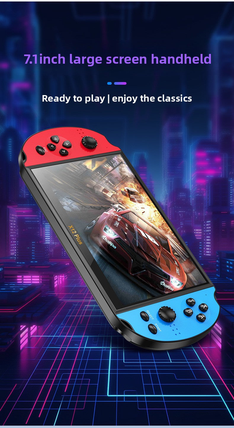 7.1" inch X12PLUS IPS HD Linux Dual Models 3000mAh rechargable 2.4G wireless gamepad games Handheld Game Player console Mini arcade 8 big emulator retro PSP handheld FC GBA