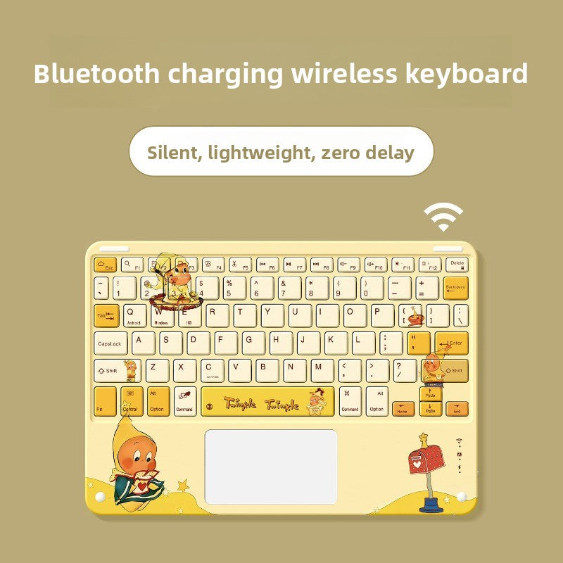 Bluetooth Keyboard Mouse Set For Apple Huawei Xiaomi Tablet PC External Notebook Wireless Silent Light 0 Delay Office Game iPad Charging Girls Cute Stars Tablet Accessories