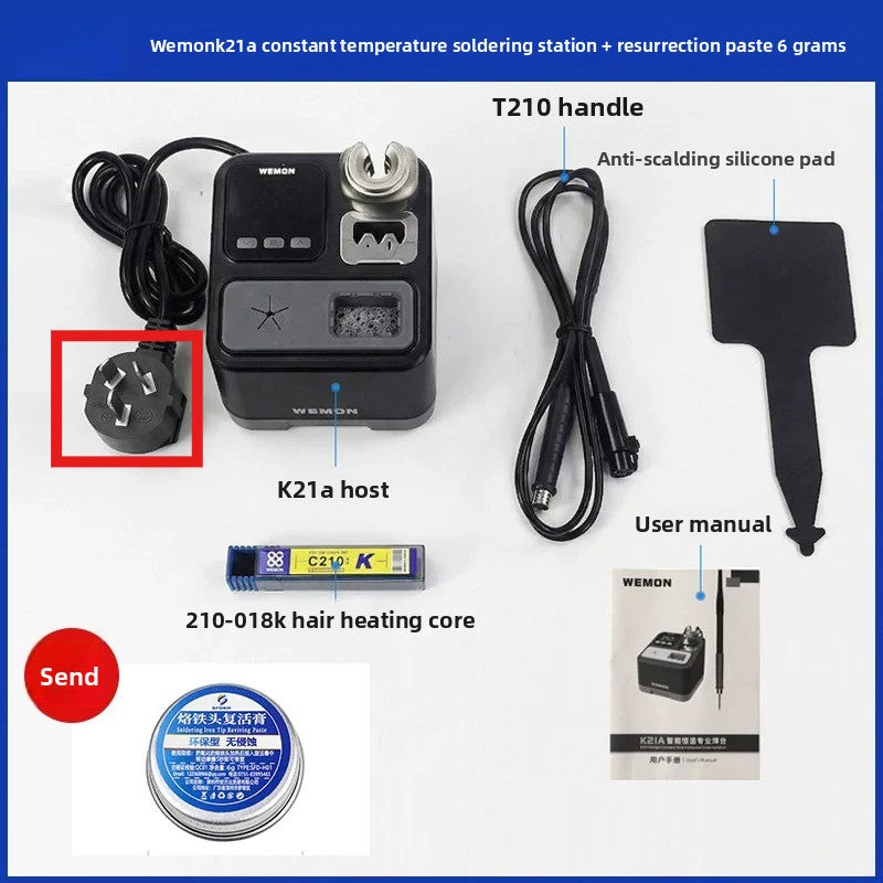C210 welding table, mobile phone repair tools heat up 2 seconds automatic sleep electric soldering iron handle  high-power welding Soldering Iron Tip Reviving Paste repair tools