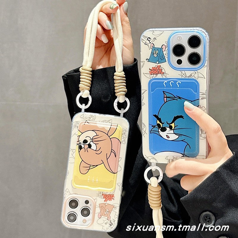 Accessories Cat and Mouse Card Case Card Case Suitable for Apple 14 Mobile Phone Case iPhone15promax Card Case 13 New