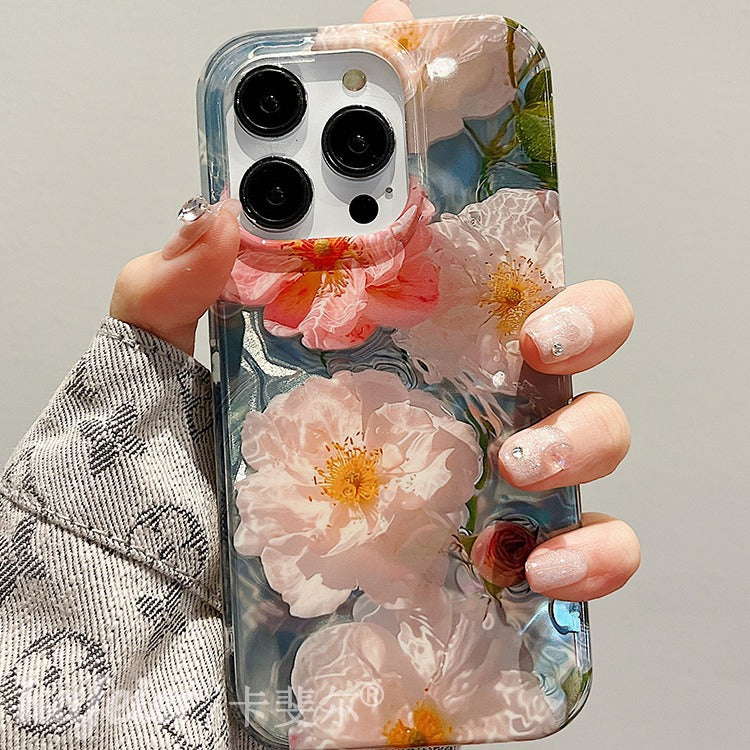 Accessories Suitable for high-end and beautiful hibiscus flower bracelet iphone15pro max mobile phone case Apple 13 new model