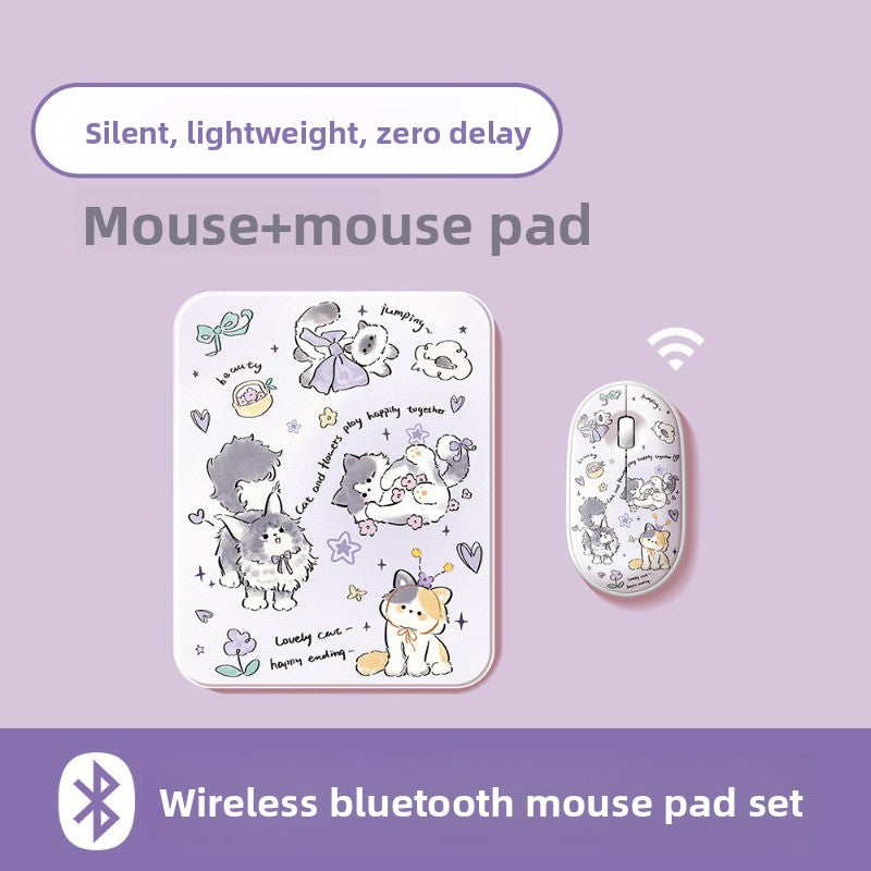 Wireless Bluetooth Keyboard Set For Apple Huawei Xiaomi Tablet PC Special External iPad Keyboard Mouse Set Office Silent No Delay Comfortable and Thin Little Monster Tablet Accessories