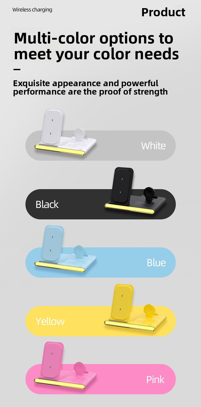 C27 3-in-1 wireless charging folding  Apple Samsung wireless charging