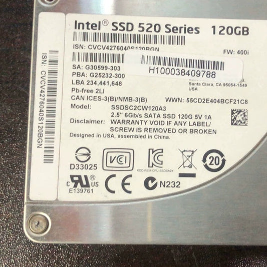 Intel/Intel 520 120G SATA SSD Solid State Drive Servicer