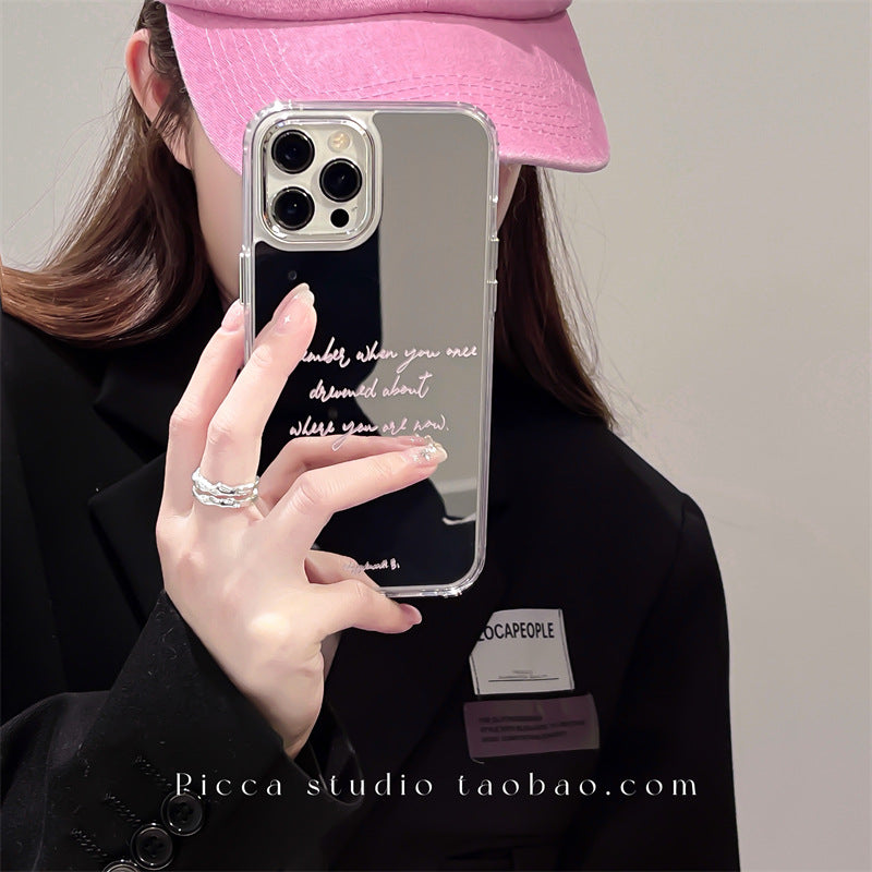 Accessories (Shipping fee not included) Korean style ins simple English mirror surface for iphone14 mobile phone case Apple 13 Pro max creative personality 12