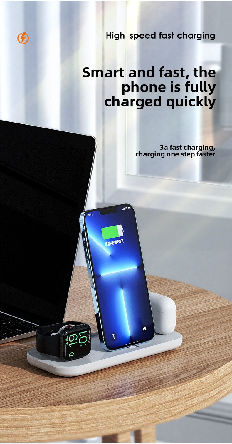 3-in-1 wireless charger, multi-function charging base, suitable for Apple 6-13 series mobile phone watch earphones
