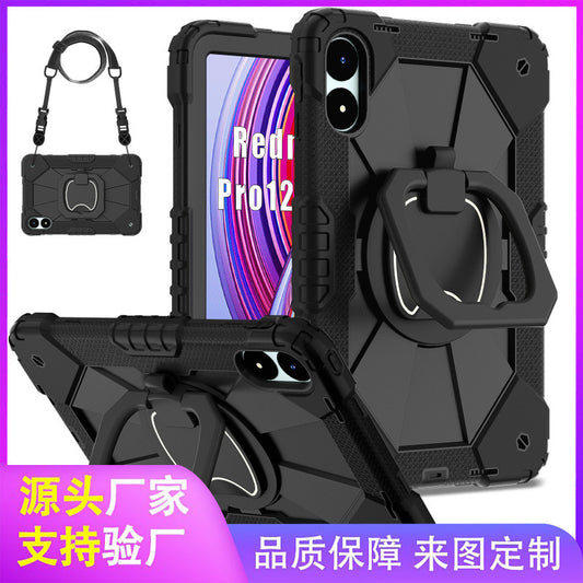 Applicable Redmi Leather Case Redmi Pad pro 12.1 inch 2024 three anti-rotation bracket silicone protective case protective Accessories