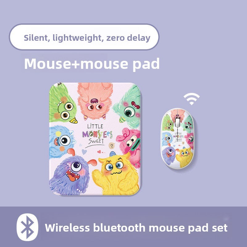 Wireless Bluetooth Keyboard Set For Apple Huawei Xiaomi Tablet PC Special External iPad Keyboard Mouse Set Office Silent No Delay Comfortable and Thin Little Monster Tablet Accessories