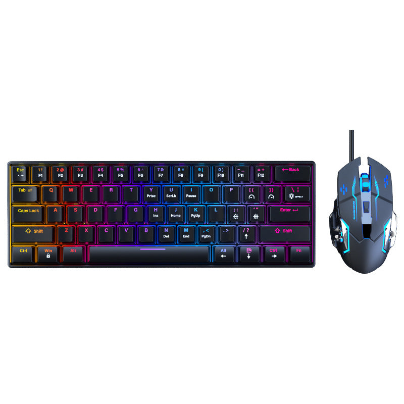 WRK61 Mechanical Keyboard RGB Mixed Light Green Axis Mouse Macro Gaming Keys Computer