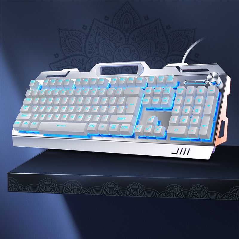 Silver Carving V2G5 Mechanical Feel Metal Keyboard Mouse Headset Three-piece Set USB Wired Gaming Computer Accessories