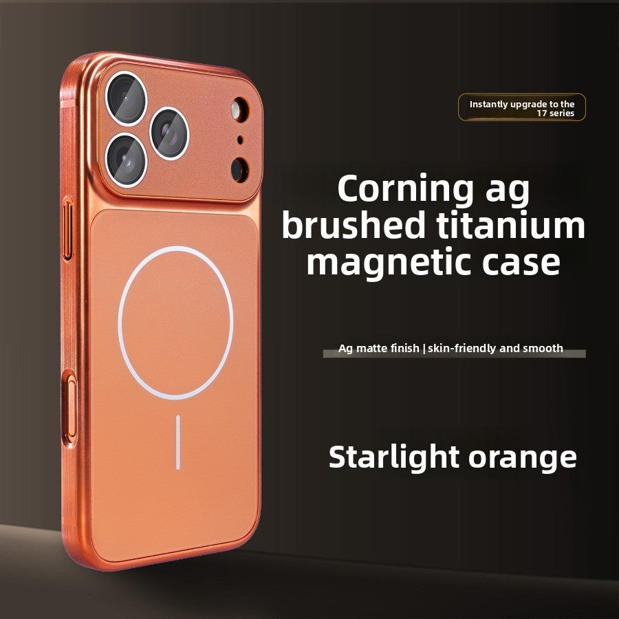 Large window magnetic suction for iPhone iPhone18ProMax magnetic suction model 17Pro simple advanced 16 with lens film 15 all-inclusive hard case 14/13 business style Phone accessories