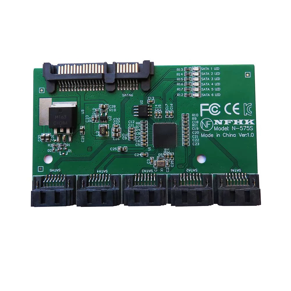 JMB575 One SATA to 5 SATA3.0 expansion card adapter card, can not be connected to the main board SATA port Repair Tools