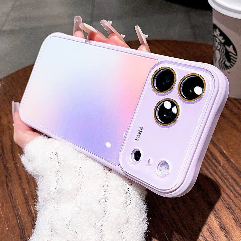 Gradual change airbag for iPhone 17promax mobile phone case New iPhone16 ice smudging large airbag four corners protective case 15pro with lens film all-inclusive case Phone accessories