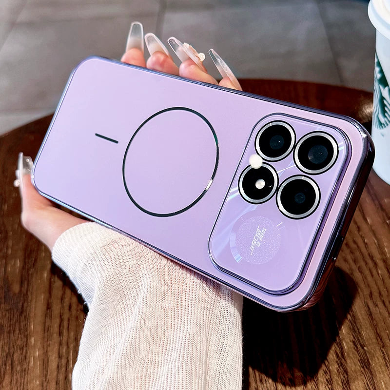 Laser thin ring For Redmi K100pro mobile phone case New k90 pro max integrated lens film all-inclusive protective case k80pro electroplated acrylic backplane case Phone Accessories
