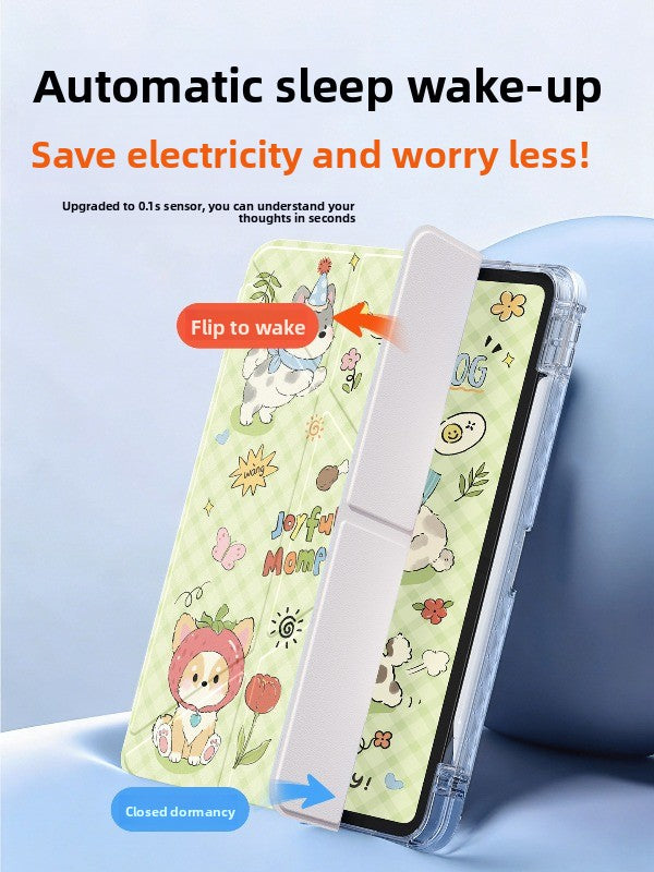 For Huawei matepad11.5 protective case air12 flat case acrylic 2026 new 115s buckle pro12.2 inch transparent 2023 with pen slot se10.4 soft light version Apple Rabbit Tablet Accessories