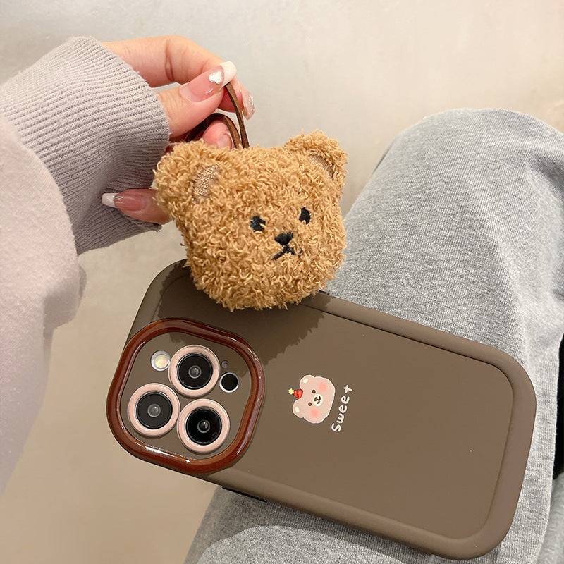 Accessories Autumn and winter Internet celebrity cartoon bear doll for Apple 15promax mobile phone case iphone14pro simple 13