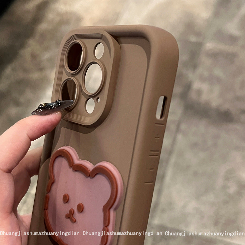 Accessories Pink Bear Soft Silicone Suitable for Apple 15 mobile phone case iphone14promax new 13 will not hit the case 12p