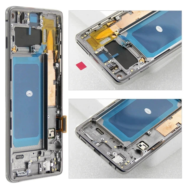 For Samsung S10 S10plus LCD display assembly G9730 G9750 lcd screen assembly with  frame