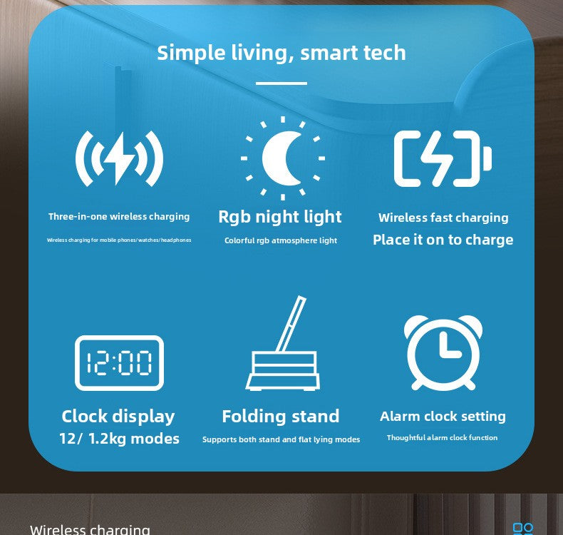3-in-1 wireless charger multi-function digital clock 25W suitable for iPhone14/13  samsung fast charging