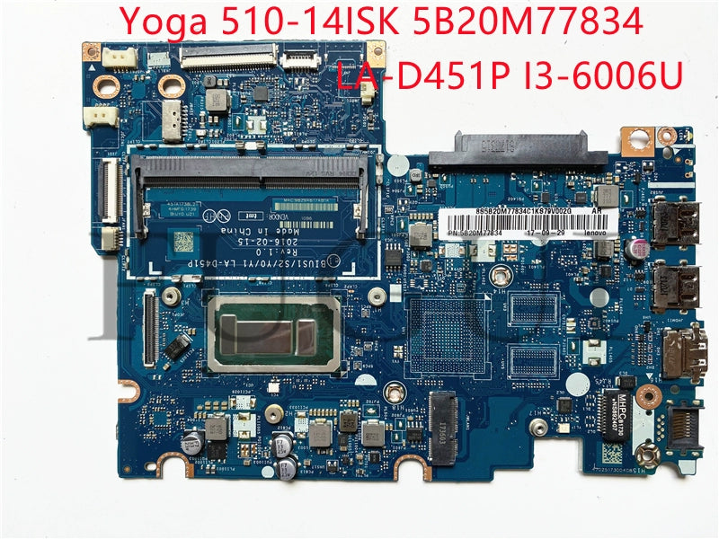 (Shipping fee not include)Lenovo/ lenovo motherboard system board Yoga 510-14ISK LA-D451P I3-6006U