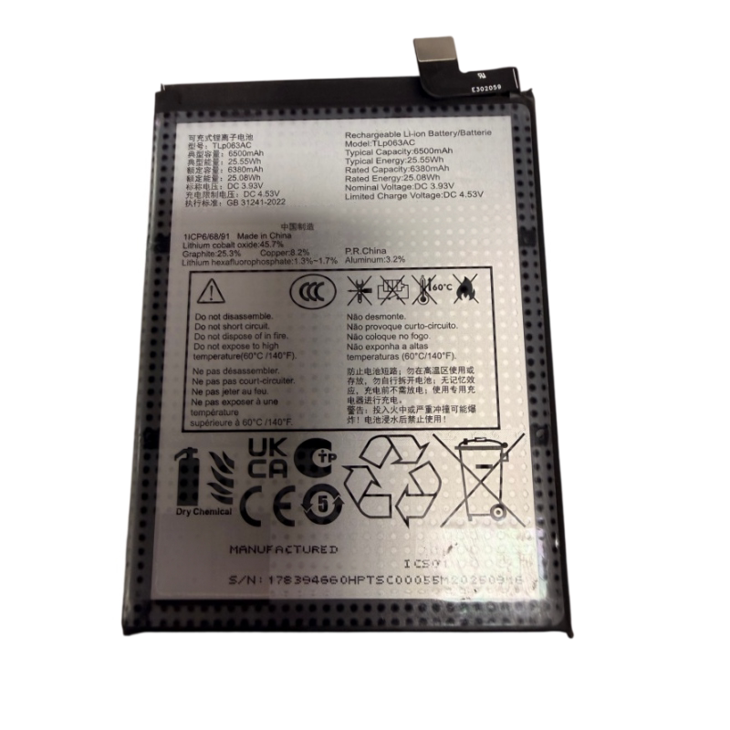 Alcatel TLP063AC battery 6500mAh Alcatel phone repair parts