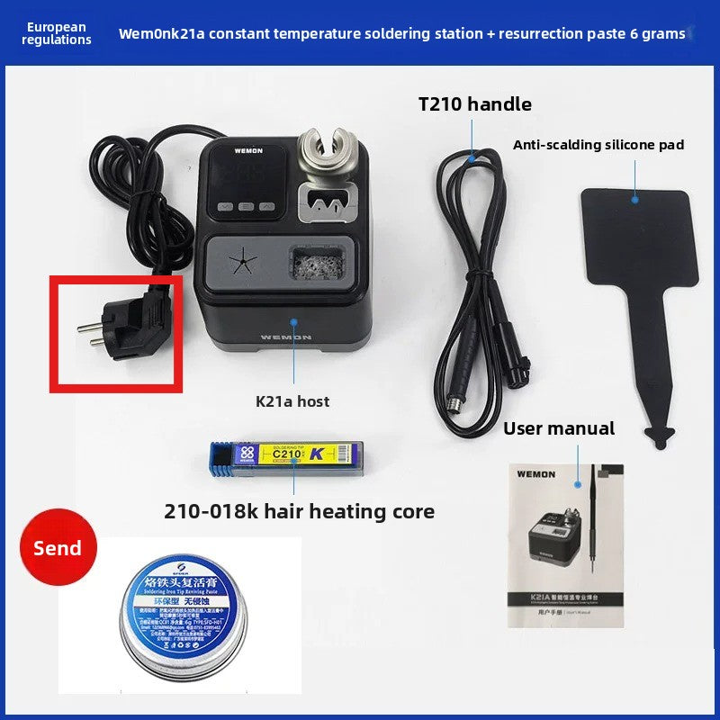 C210 welding table, mobile phone repair tools heat up 2 seconds automatic sleep electric soldering iron handle  high-power welding Soldering Iron Tip Reviving Paste repair tools
