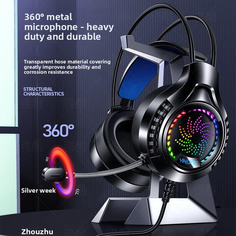 Silver Diao Q7 Headset Wired Light 7.1 Video USB Gaming Headset