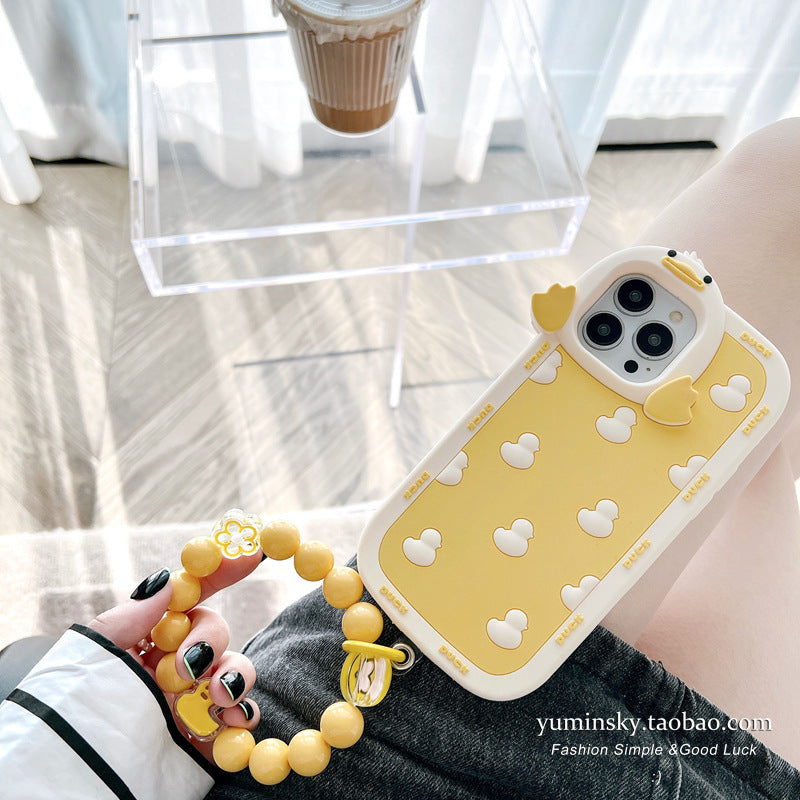 Accessories Cute cartoon duck for iPhone14promax iPhone 13 case 11 silicone 12 bracelet plus female