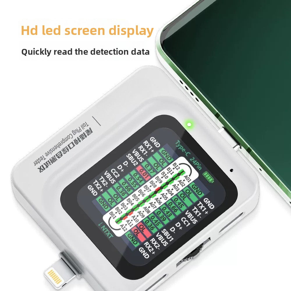 TNS360 mobile phone tail plug comprehensive detector 30V~ 5A automatic scanning detection 3 in 1  Tail plug comprehensive Tester Mobile Phone Repair tools
