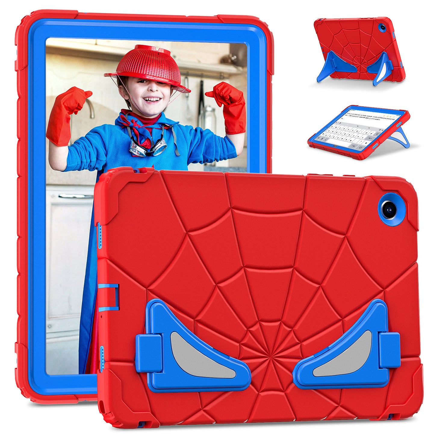 Applicable Samsung TAB A9 PLUS protective case Spider-Man A9 silicone A8 X200 bracket Children's anti-drop case protective Accessories